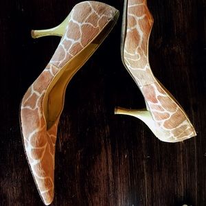 Giraffe Print Nine West Heels